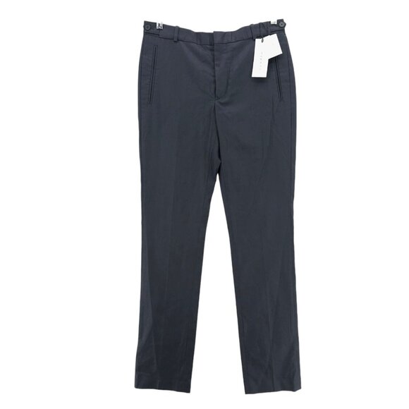 SANDRO PARIS Blue Black Pants Straight 100% Cotton Dress Casual Size 38 - US 6 - Picture 1 of 13
